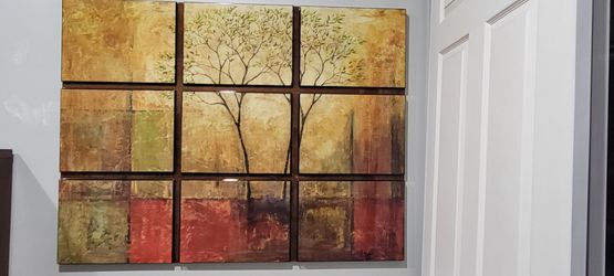9-Panel Tree Canvas Wall Art Set