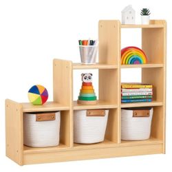 9 Cube Shelves Storage Cabinet, L Shaped 
