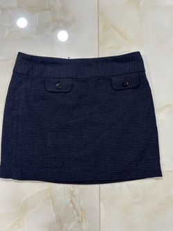 Gap wool blend checkered mini skirt in black and blue.Size S