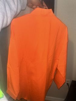 Oversized Orange Button Up Shirt 