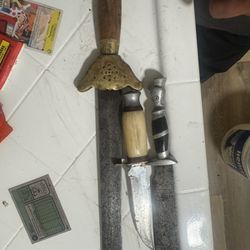 3 Vintage Sword, Dagger And Knife