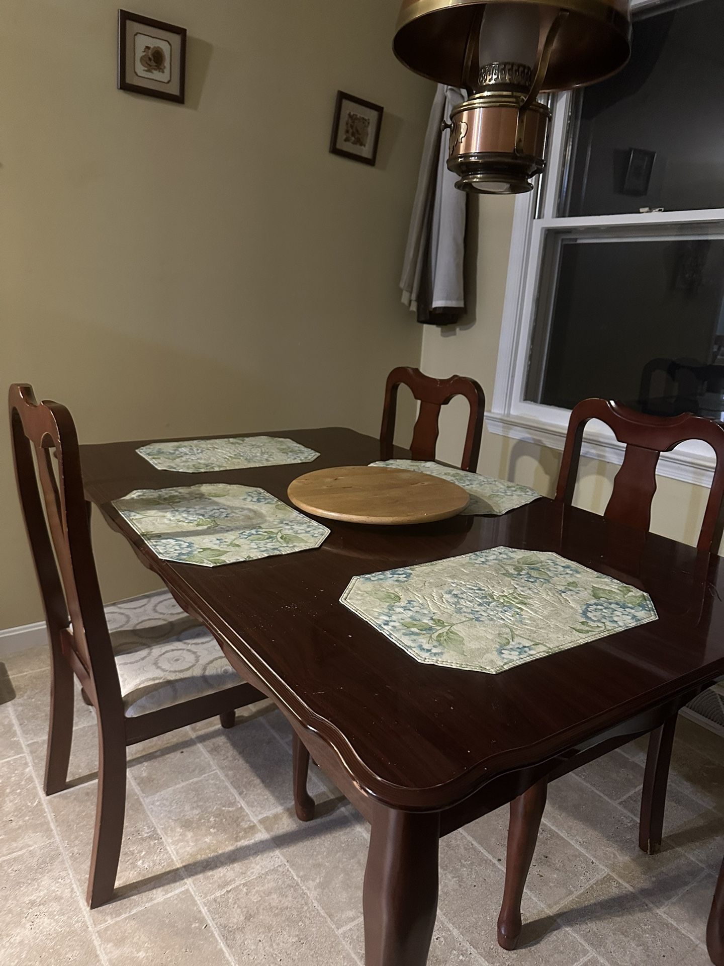 Wooden Dining Table With Four Chairs