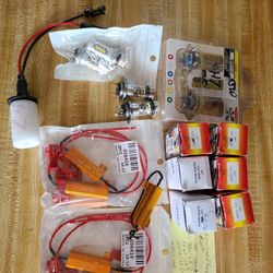 h7 led lights and 1 h7 hid and 5 load resistors 