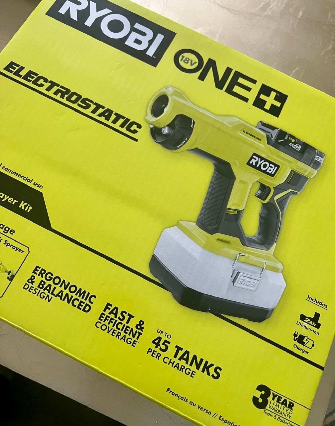 New! Few Available! RYOBI Disinfection Sprayer Kit! Spray Up to 45 Tanks per Charge with the included RYOBI ONE+ 18V 2.0 Ah Battery