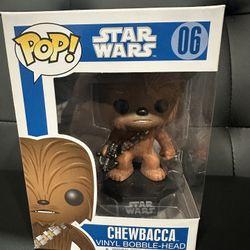 Funko Pop 06 Star Wars Chewbacca Blue Box OG Large Font First Release