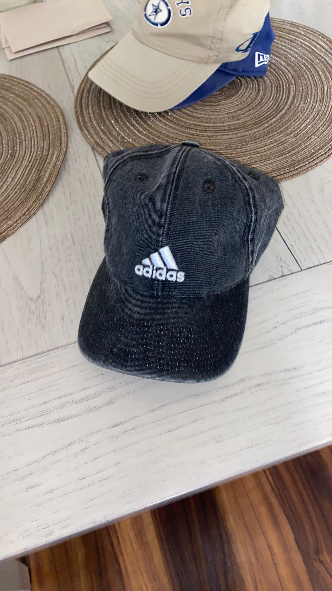 ADIDAS BLACK DISTRESSED DAD HAT