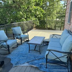 Steel and Wicker Patio Set 