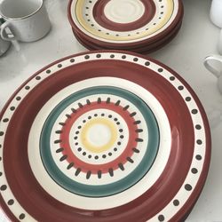 Aaron Sanchez Stoneware Terracotta 4 are 11’ and 3 are 8 1/2 inch . terracotta dinner plate