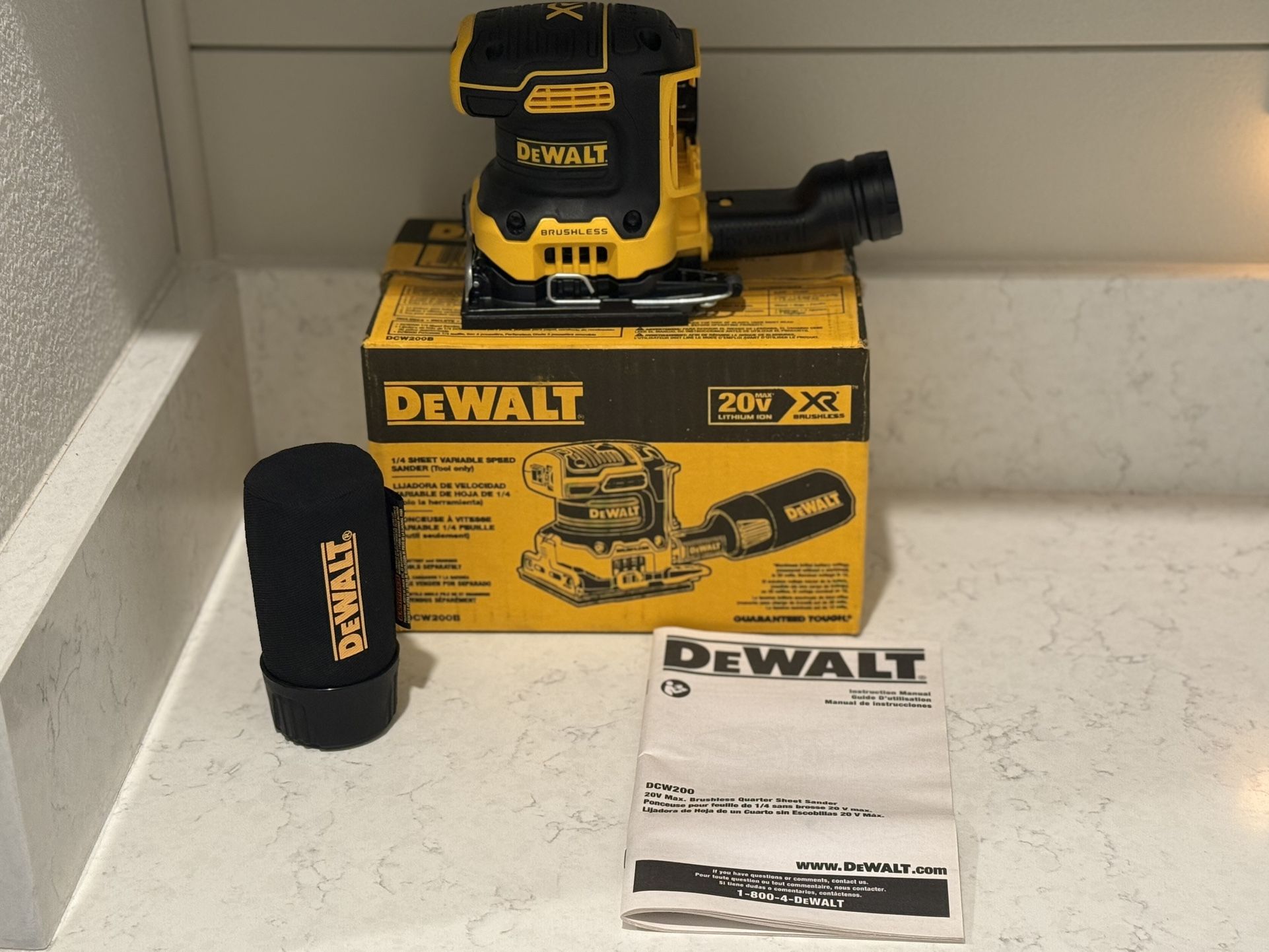 DeWalt DCW200 20v Max XR Brushless Sheet Sander Cordless Retail PKG (TOOL ONLY)
