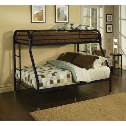 New Twin/Full Black Metal Bunkbed With Both Mattresses Included!
