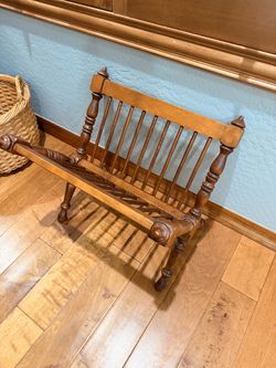 Vintage Maple Wood Magazine Rack