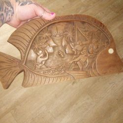 Oriental Deco Carved Fish