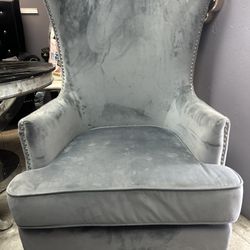 Grey Velvet Accent Chair