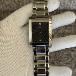 GUESS STEEL QUARTZ BLACK DIAL MEN'S Watch