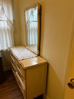 Vintage French Provincial Dresser with Mirror