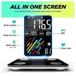 New Scale for Body Weight FL2018  Scale for  Fat Percentage, Ultra-Precision Digital Accurate Bathroom Smart Scale with Large Display,13 Body Analyzer