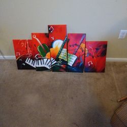 piano. pic wall decoration .. 5pic. fame. 