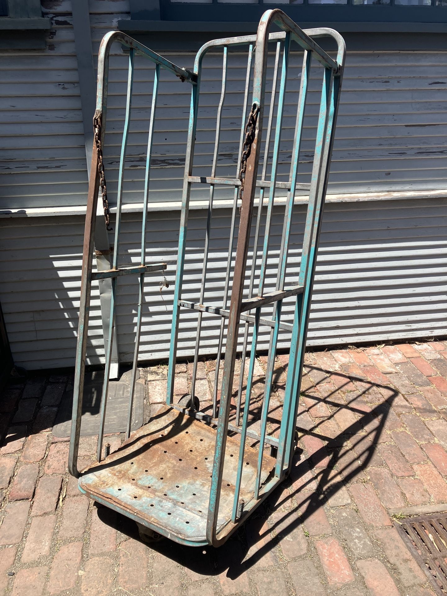 Metal shop cart for large objects, sheet goods, etc.