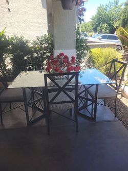 Glass Dining table and 4 chairs