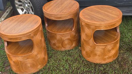 (3)-Crespi Style Pencil Reed Side table