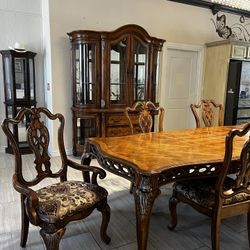 Dining Table & Traditional Buffet And Hutch