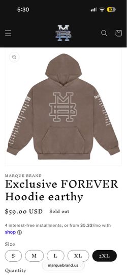 Exclusive FOREVER Hoodie earthy- Size XXL