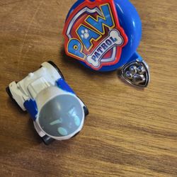 Paw Patrol badge AND diecast dog car