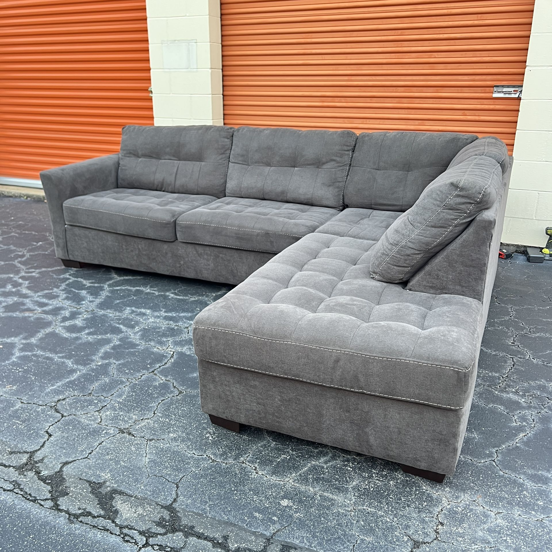 Free Delivery - Comfortable Gray Sectional Couch