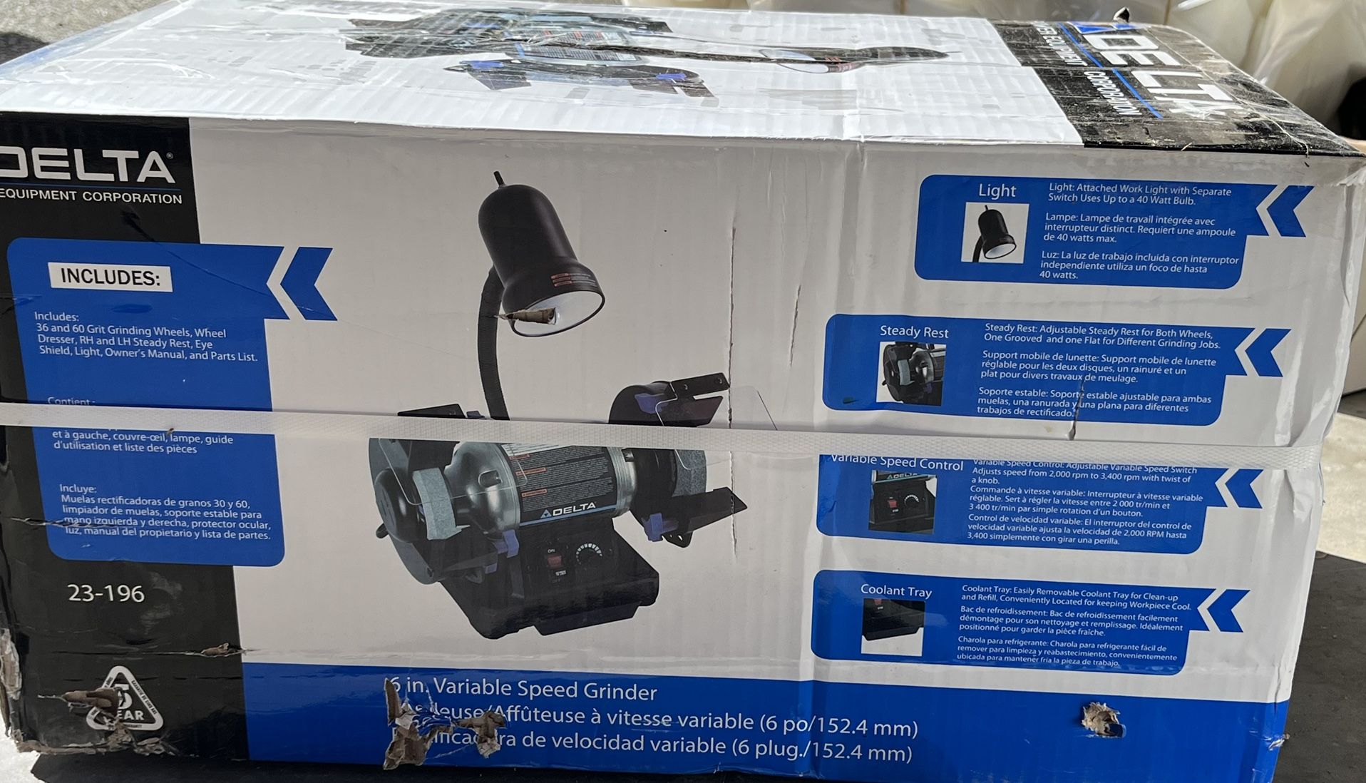 New Delta 6" Variable Speed Bench Grinder