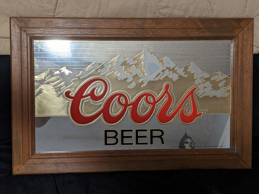 Vintage 1986 Coors Beer Mirror