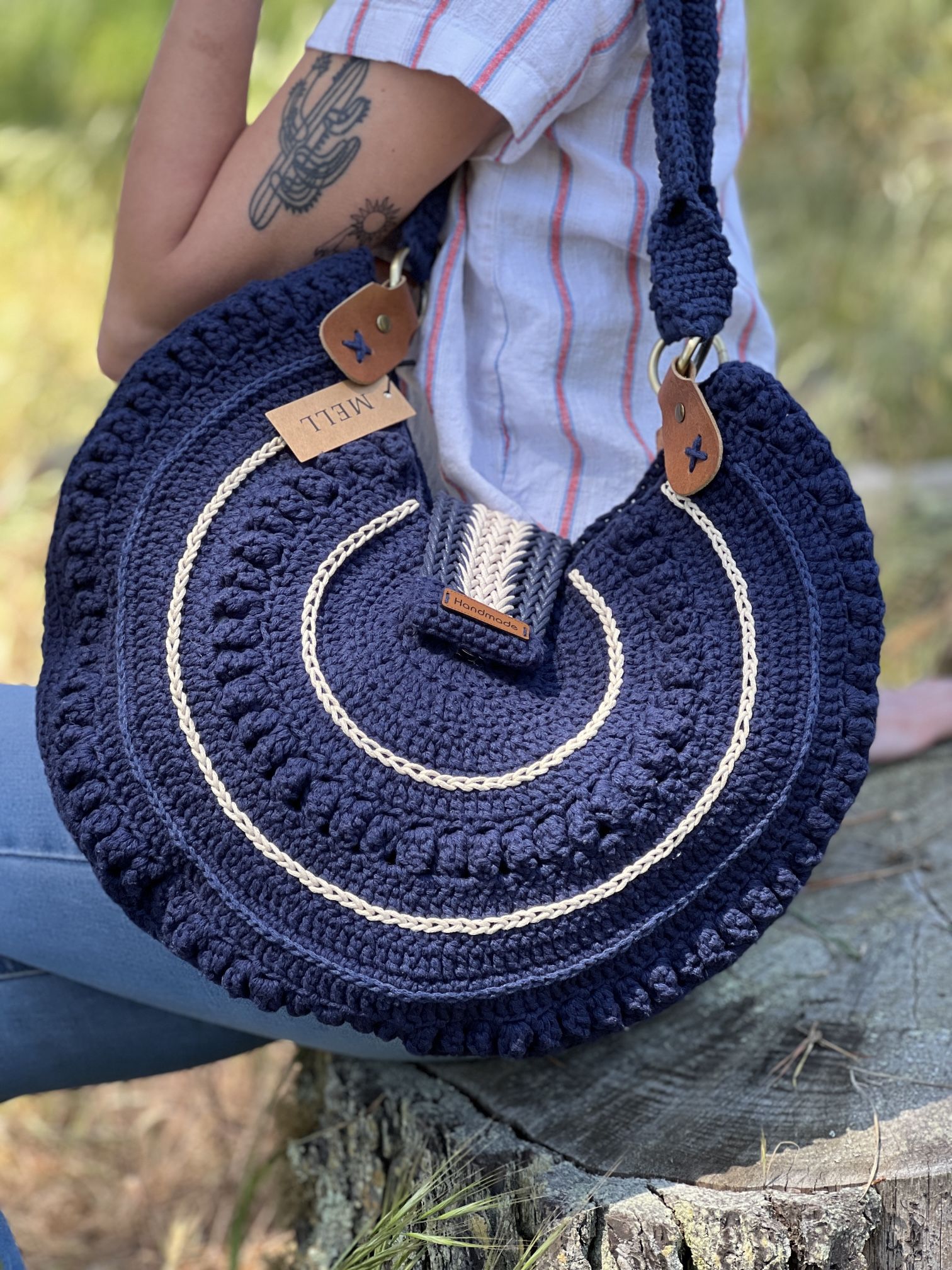 %100 Handmade Bag Blue MELL