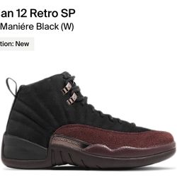 Jordan 12 Retro SP A Ma Maniére Black (W) Sz 10.5W/9.5M