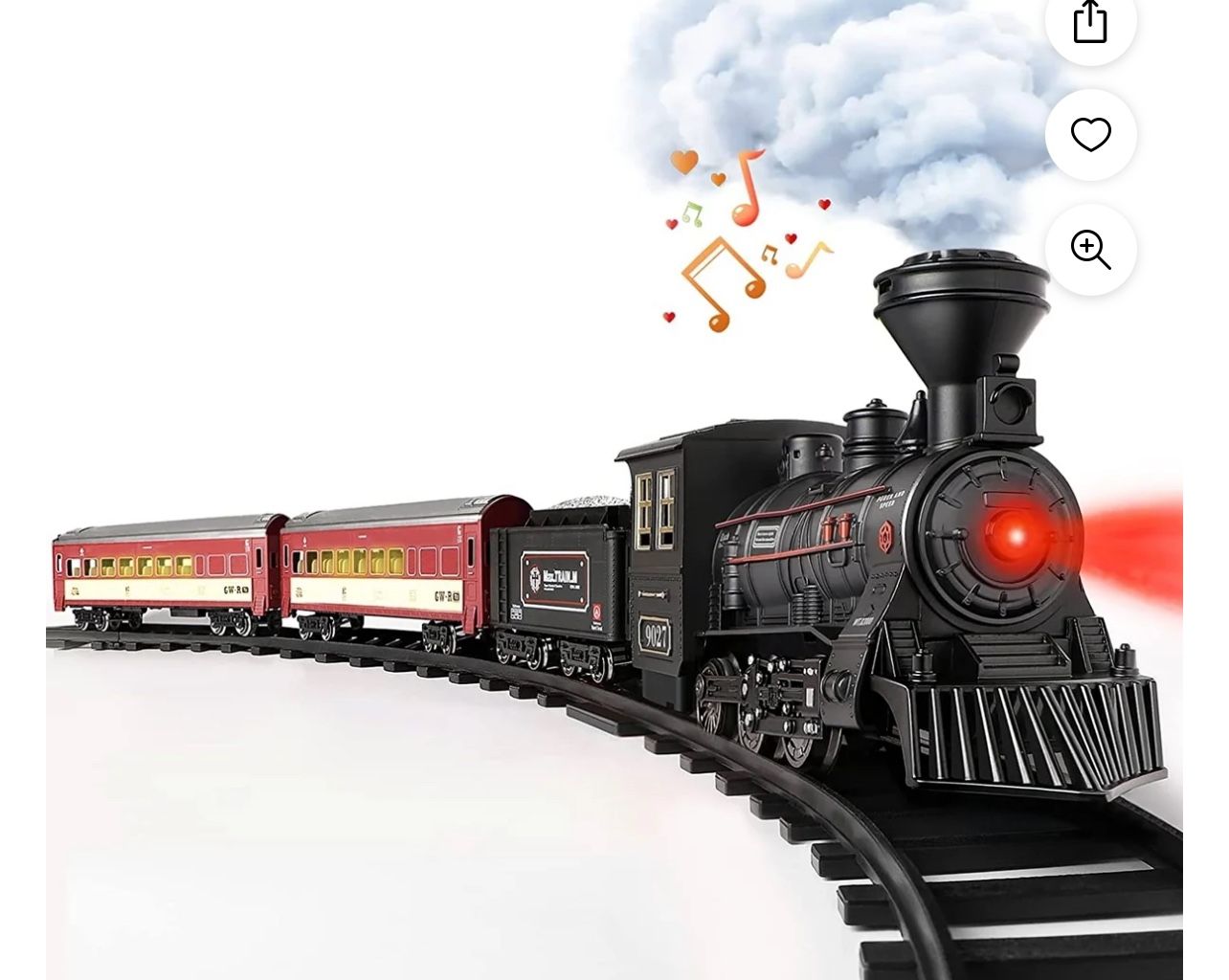 Hot Bee Train Set,Metal Alloy Electric Train Toys with Smoke,Sounds & Lights, Christmas Train Toys G