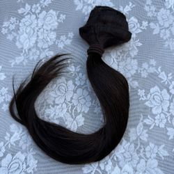 Human Hair Extensions 16” Dark Brown