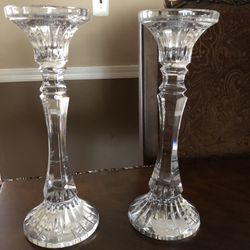Set Of 2 Mikasa Crystal Candle Holders 