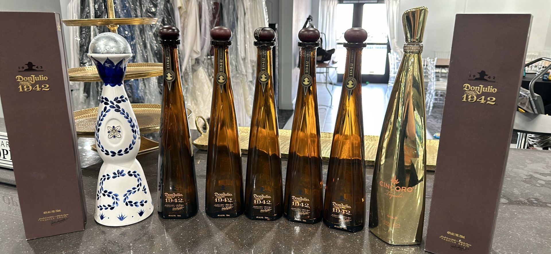 Empty 1942 And Clase Azul Bottles