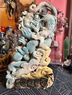 Amazonite Chinese Dragon Carving