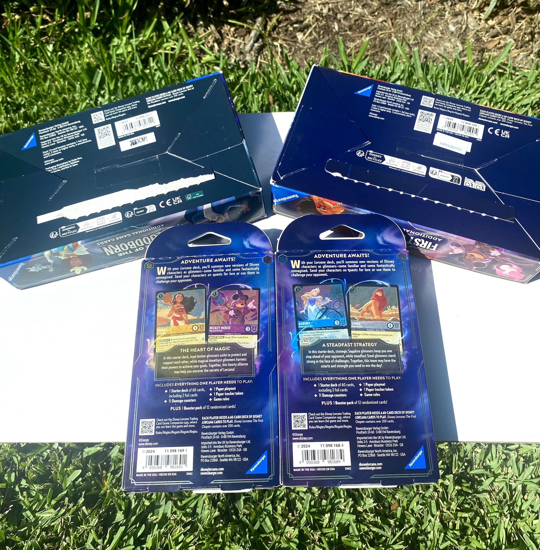 Disney Lorcana The First Chapter & Rise of the Floodborn EMPTY Booster Boxes  and Starter Decks