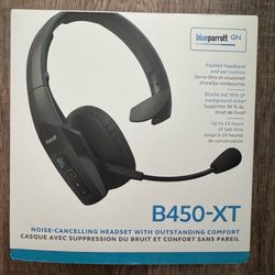 BlueParrott B450-XT Black Bluetooth Headband Headset Boom Mic Noise Cancellation