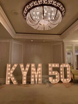 Wooden marquee letters and numbers