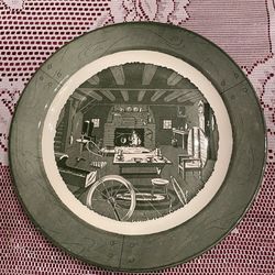 MIDCENTURY ANTIQUE COLONIAL HOMESTEAD SERVING PLATTER