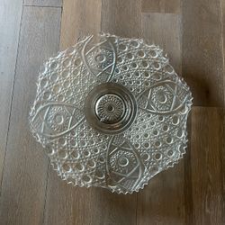 LE Smith 23” Daisy And Button Vintage Punch Bowl Platter/Plate