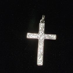 10k white gold cross