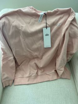 alo yoga crewneck sweater size:MEDIUM color:PINK