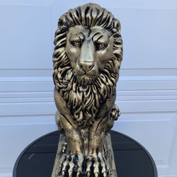 Medium Sized Golden Lion Statue