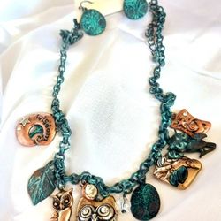 Owl Necklace/Earrings Set