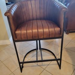 Counter Height Faux Leather Bar Stools