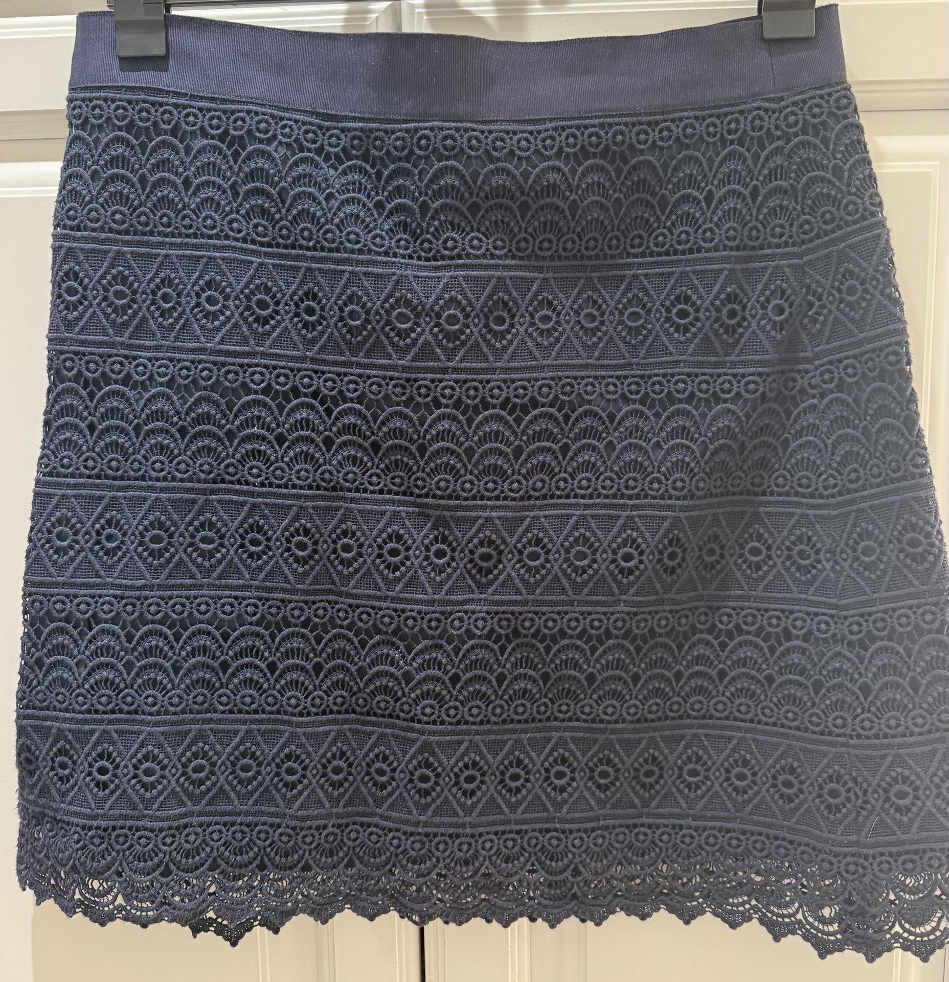 Loft Navy Lace Skirt 8