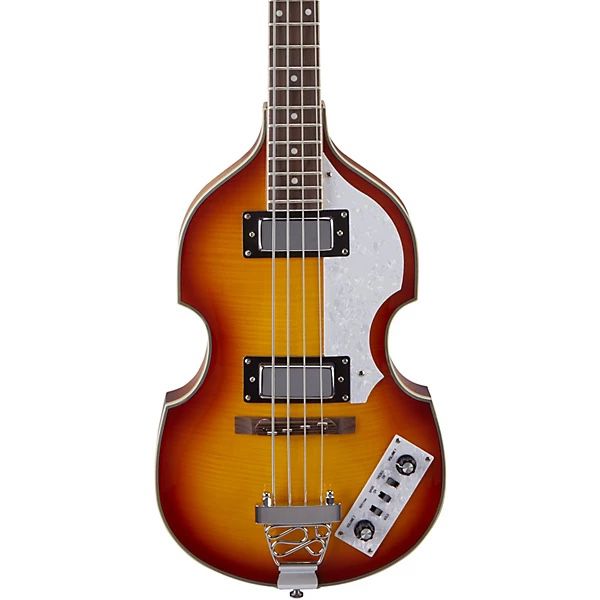 Electric Violin Beatle Bass Guitar Sunburst Flame Maple Brand New