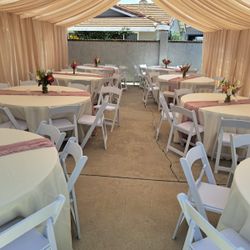 🎊 Tables, Chairs, Tents With Drape 🎊